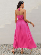 Ruffled Halter Neck Maxi Dress OutfitFlow